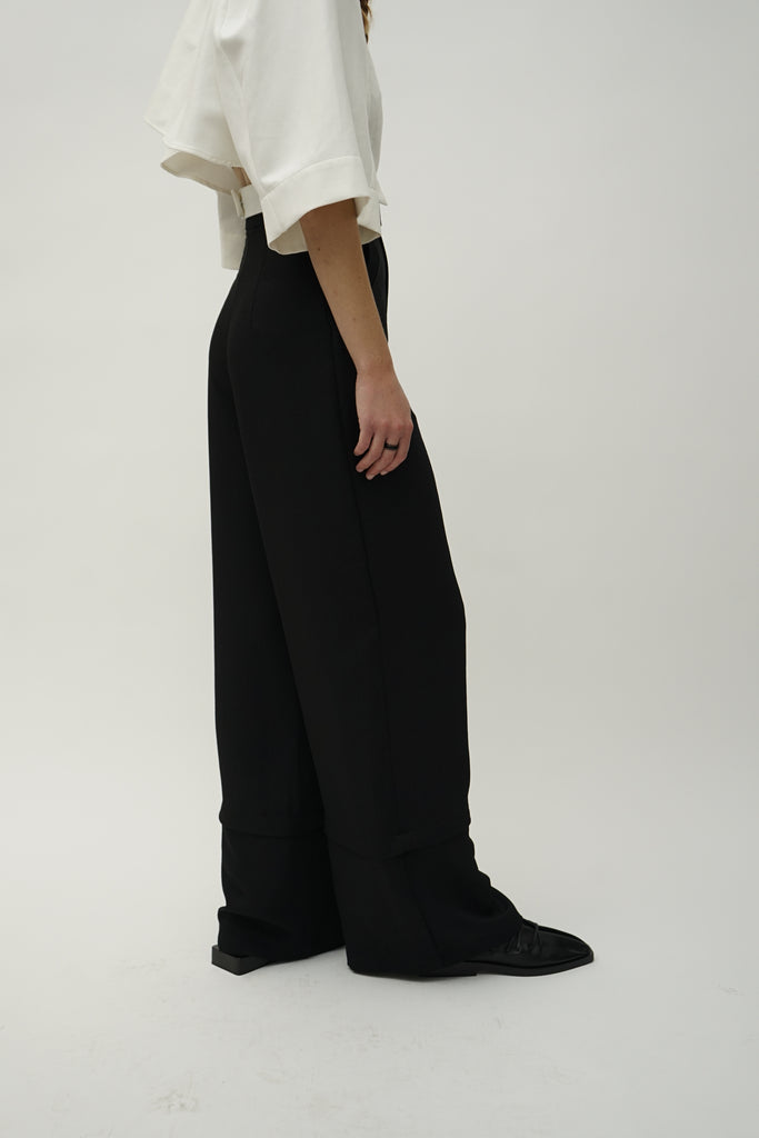 Women's black long flared pants on sale