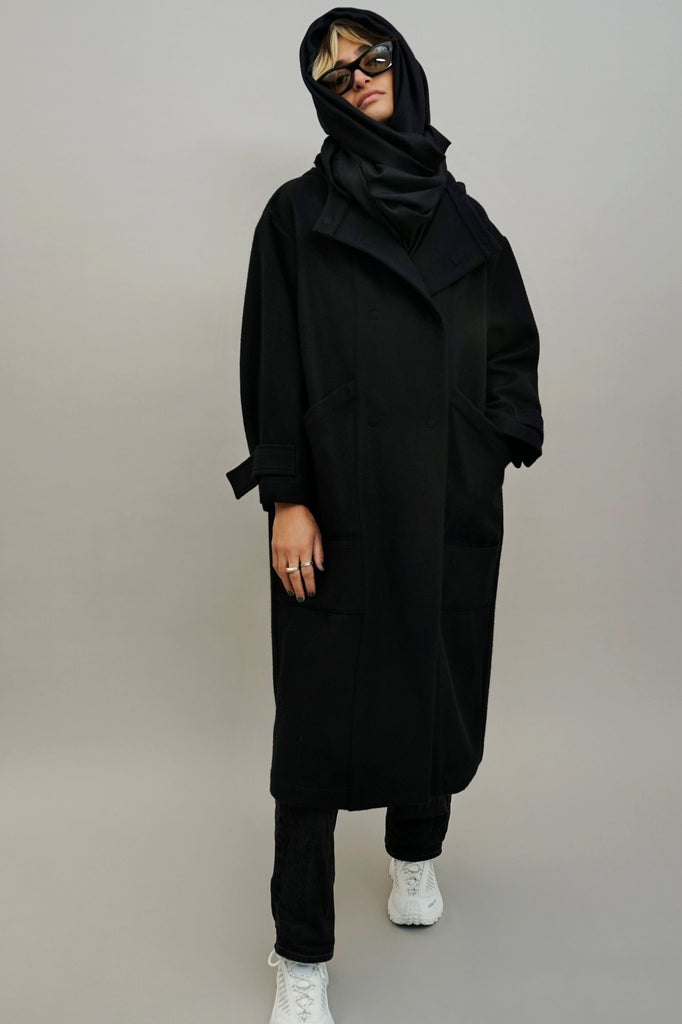 Women's Black Duffel Coat