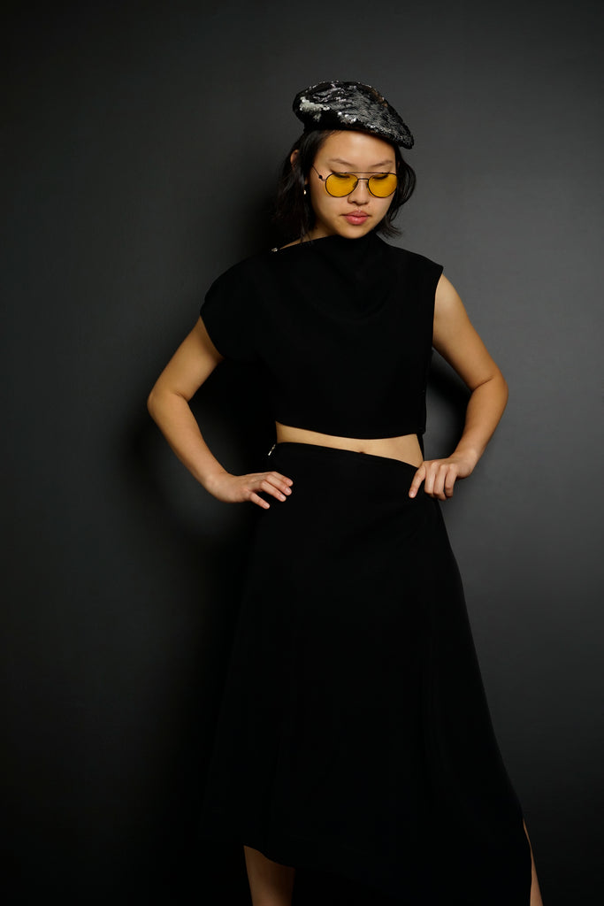 Polina Two Piece Black Dress