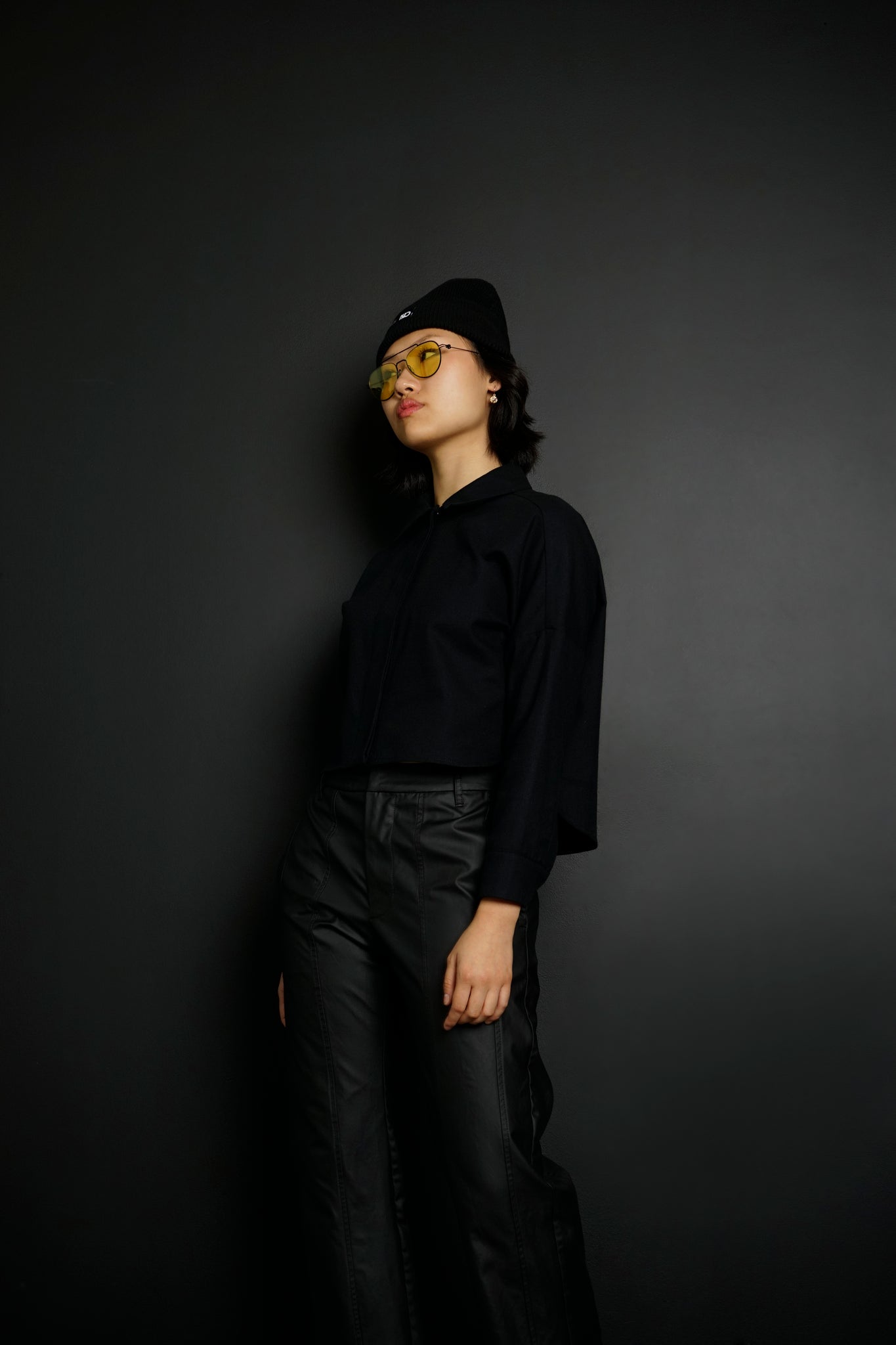 Soledad Black Cropped ButtonDown NINObrand