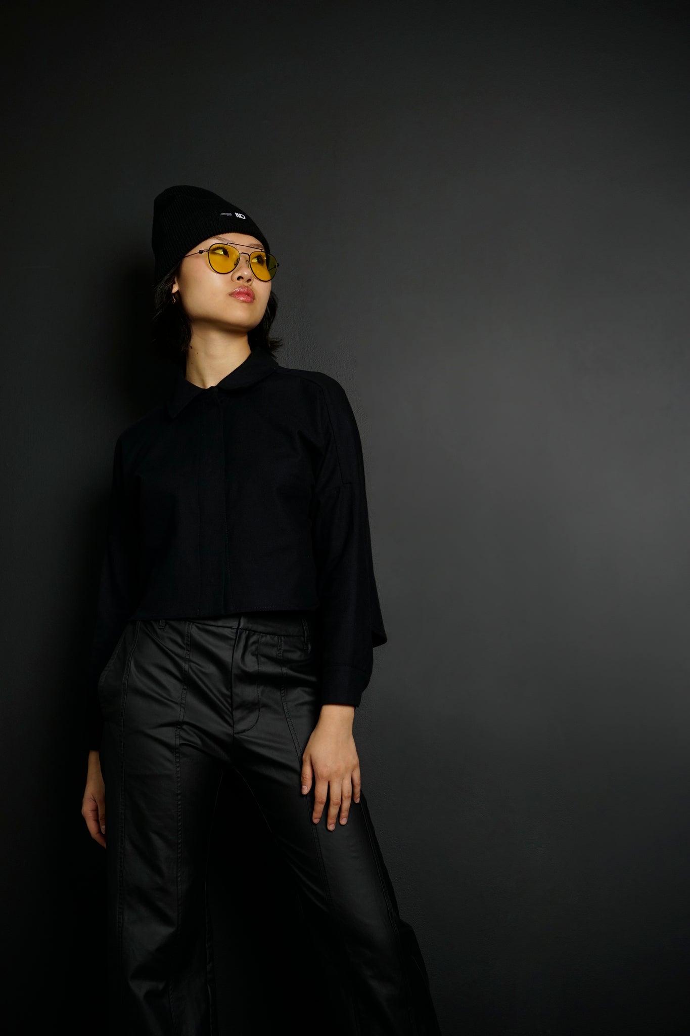 Soledad Black Cropped ButtonDown NINObrand