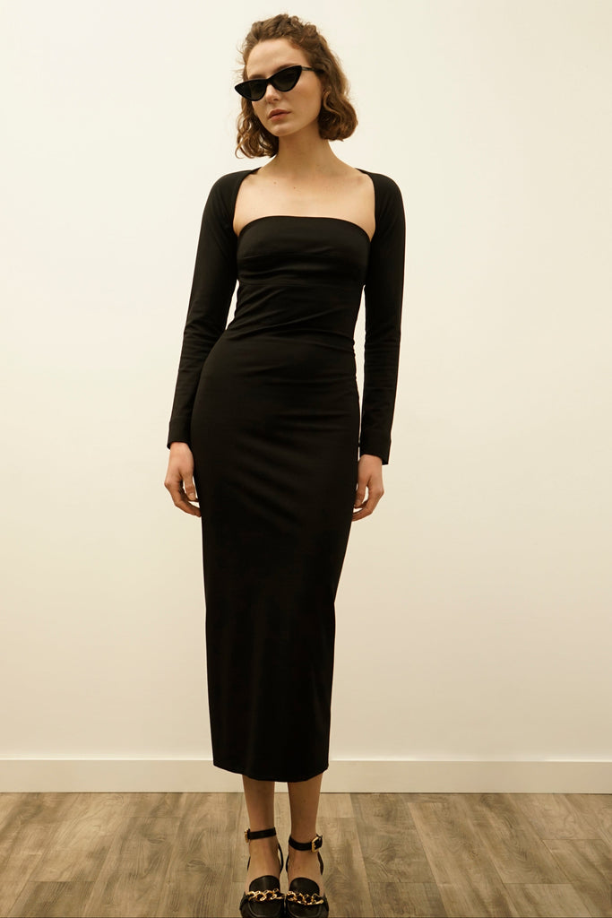 Gabby Black Knit Bodycon Dress NINObrand Gabby Black Knit Bodycon Dress NINObrand