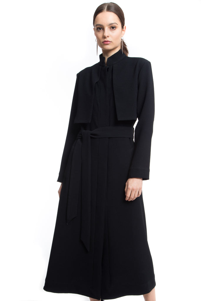 NINObrand Milan Black long sleeve trench coat